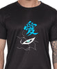 Generic Hooded Figure Graphic T-Shirt, Black Cotton, Short Sleeve, Regular Fit, Crew Neck
