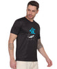 Generic Hooded Figure Graphic T-Shirt, Black Cotton, Short Sleeve, Regular Fit, Crew Neck