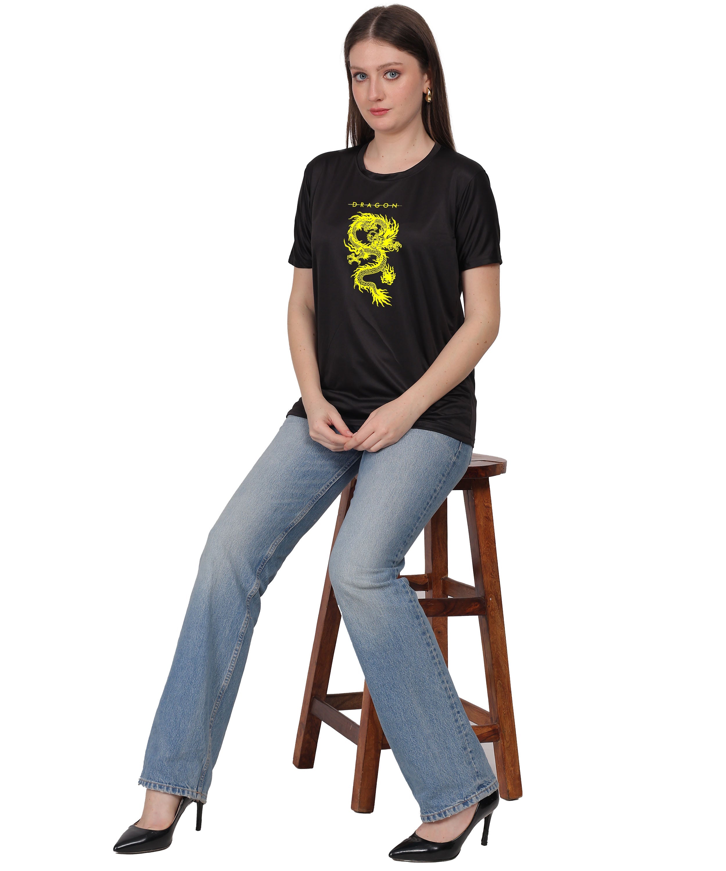 Dragon Graphic Print Cotton T-Shirt, Short Sleeve, Crew Neck, Casual Wear