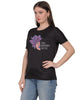 I Will Remember For You Butterfly Design T-Shirt, Black Cotton Blend, Short Sleeve Graphic Tee