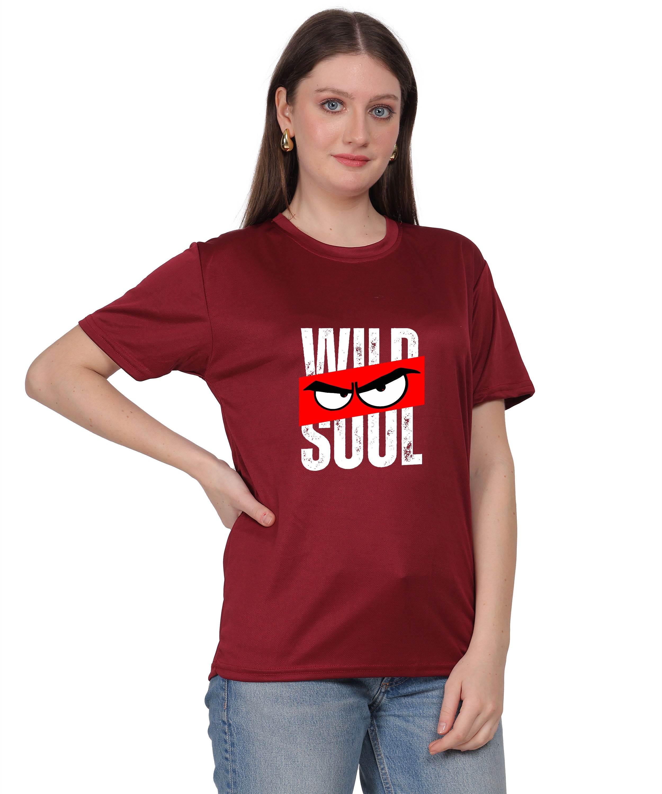 Graphic Print T-Shirt, Cotton, Angry Eyes Design