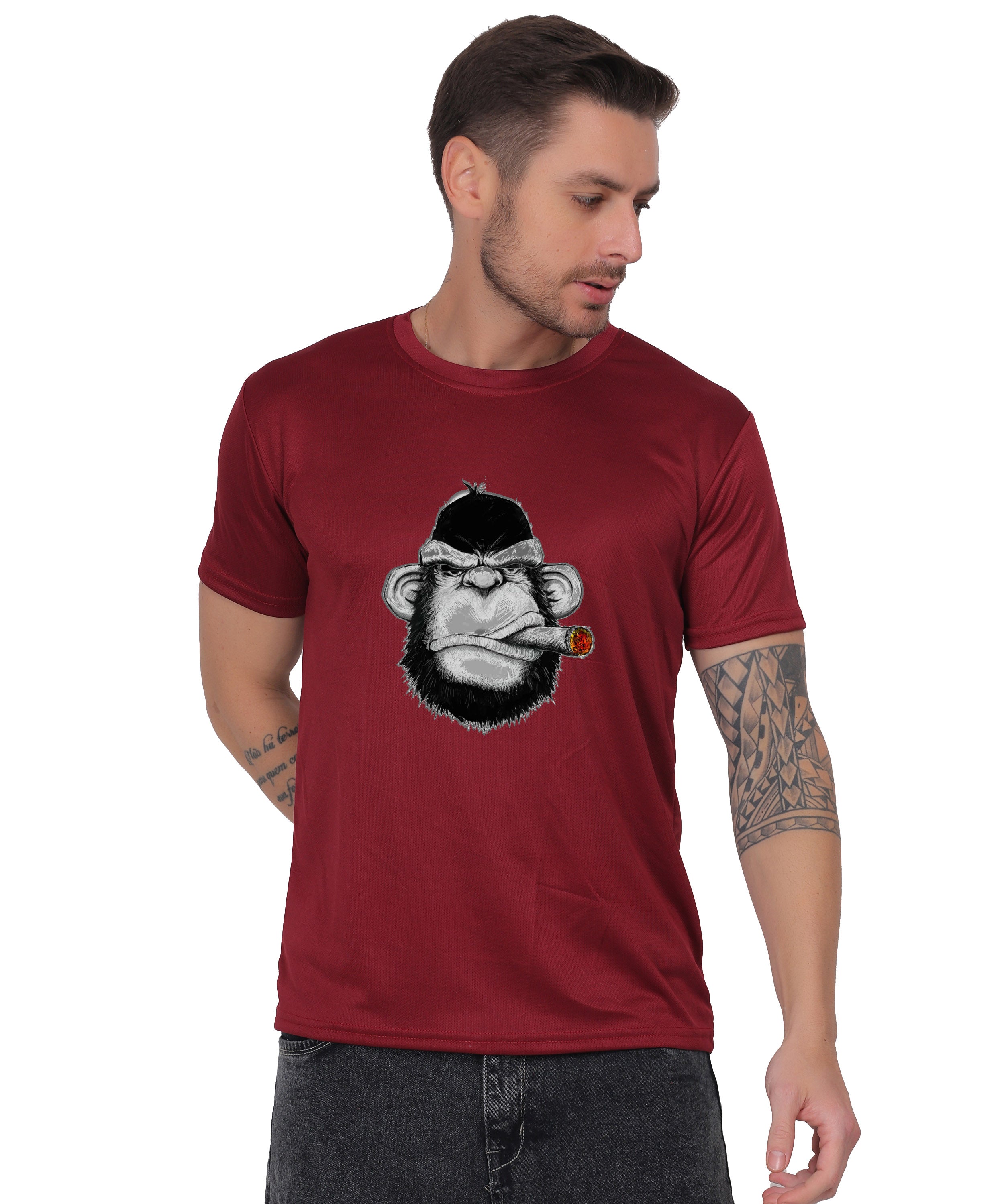 Generic Hooded Figure Graphic T-Shirt, Black Cotton, Short Sleeve, Regular Fit, Military Theme
