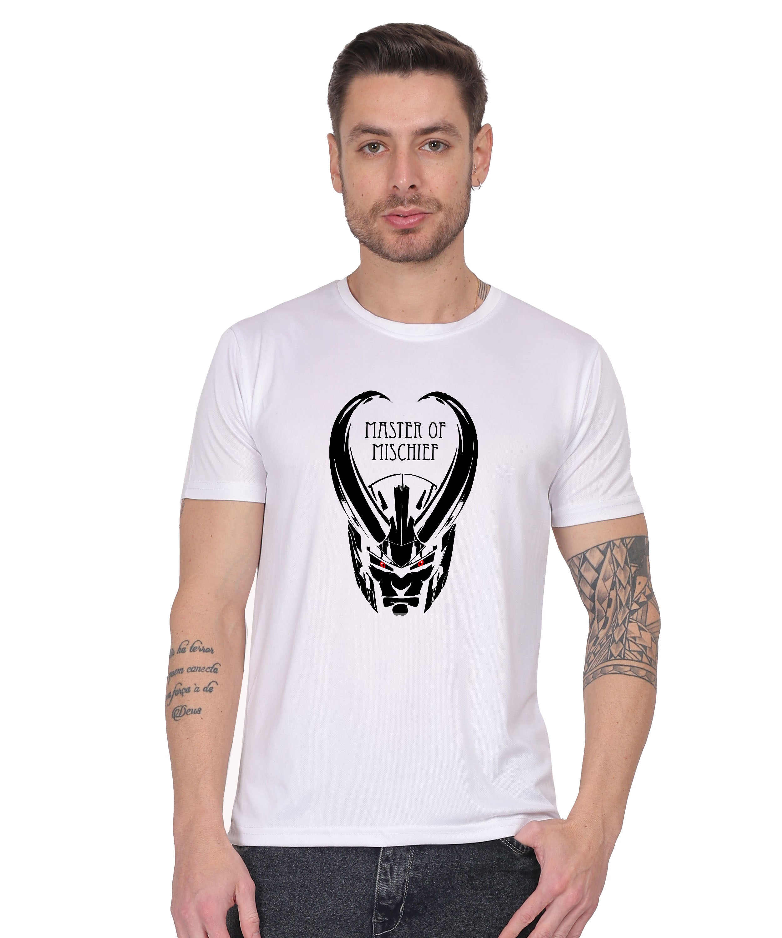 Generic Master of Mischief Graphic T-Shirt, Black Cotton, Short Sleeve, Regular Fit, Crew Neck